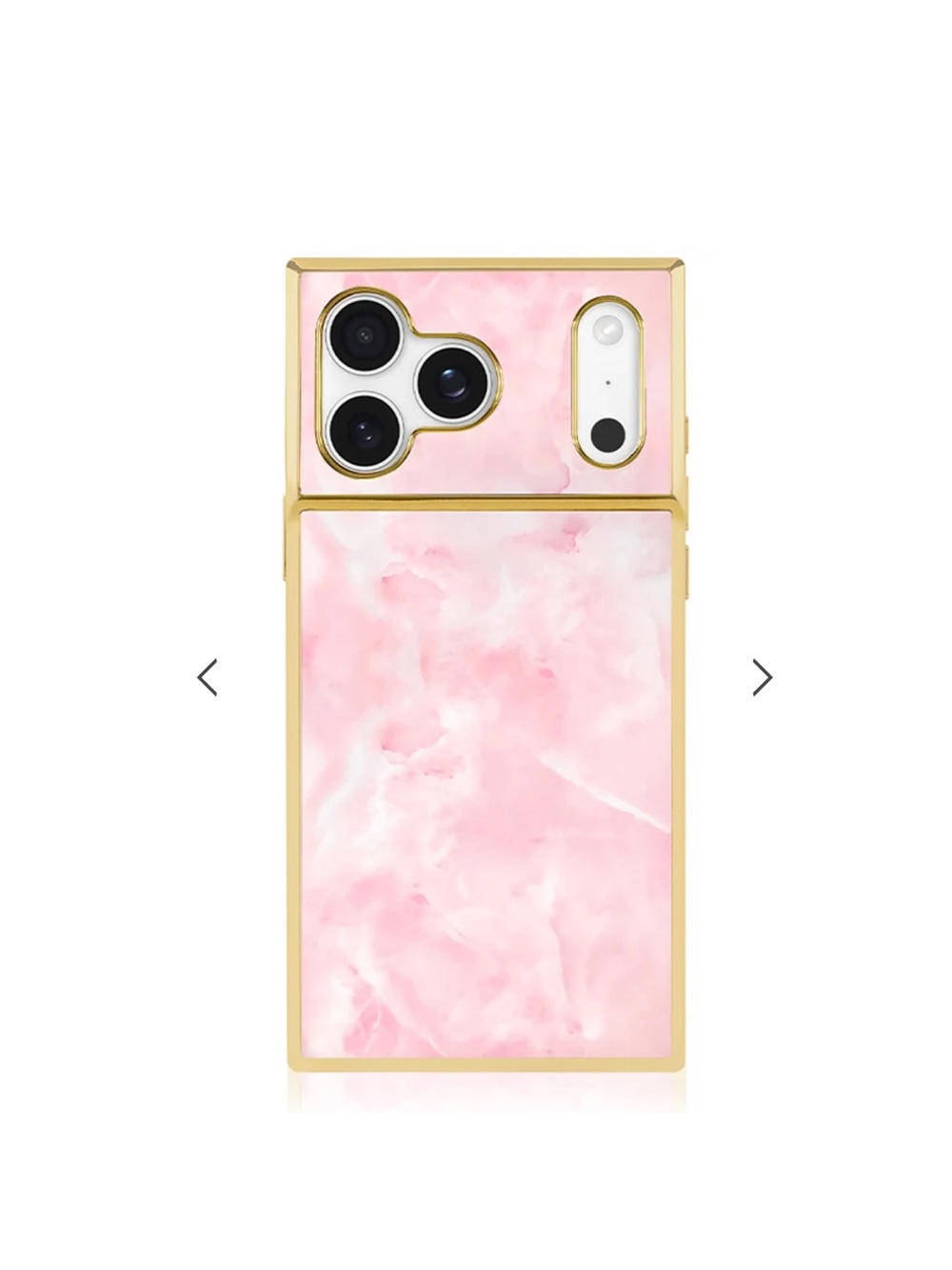 FLAUNT Elite Collection - SQUARE® Gilded Faux Rose Quartz iPhone 17 pro Case